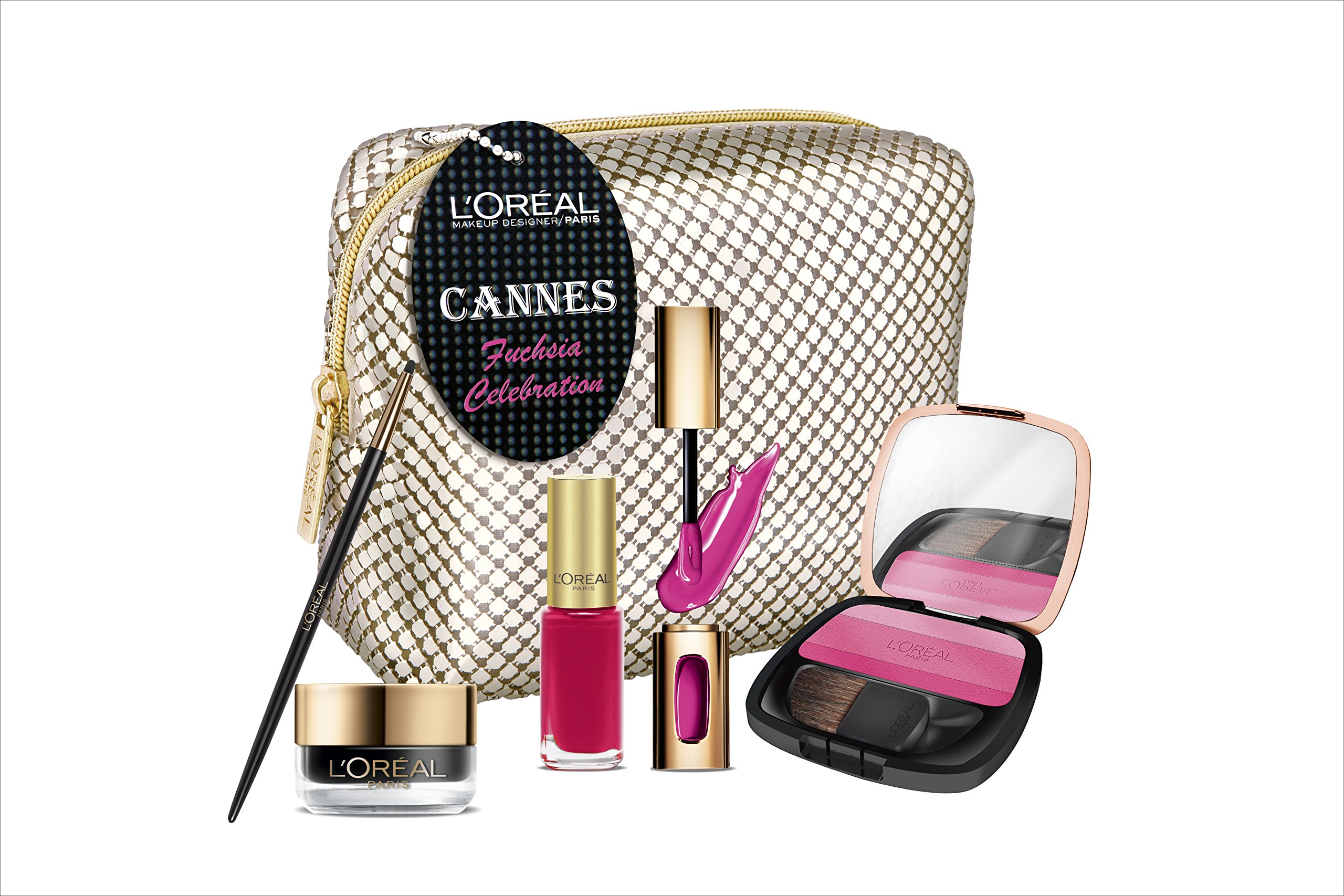 L'Oréal PARIS 化粧品5点セット/ポーチ付き L'Oreal Paris Cannes Fuchsia Celebration Kit : Amazon.in: Beauty